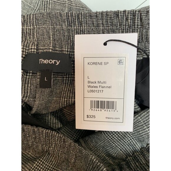 Theory Korene SP Black Multi Wales Flannel Pants L Wool & Elastane - Picture 3 of 4